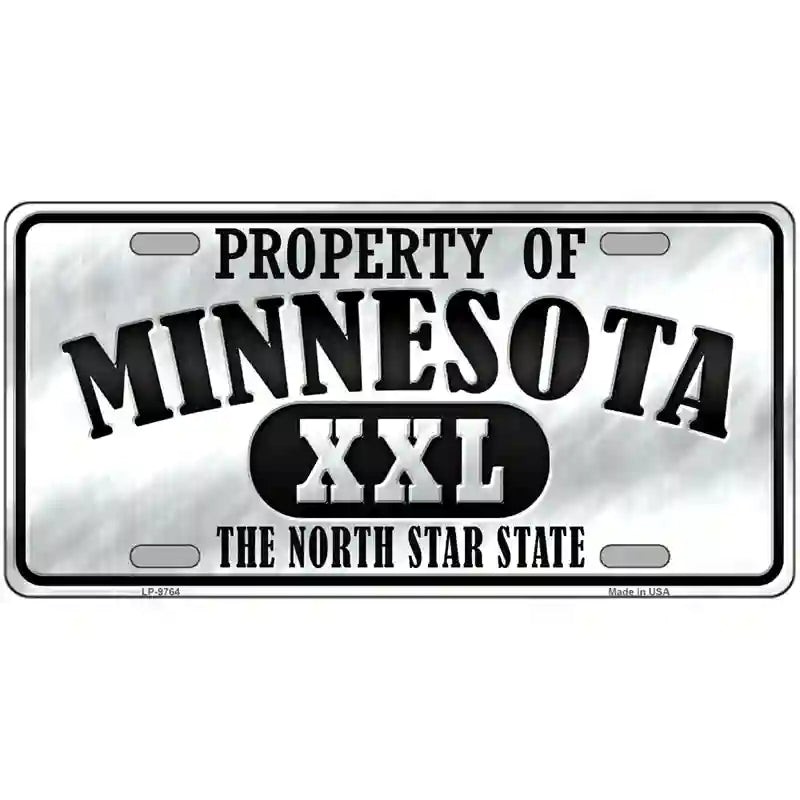 LLP-9764 24 X 12 in. Property of Minnesota Novelty Metal License Plate
