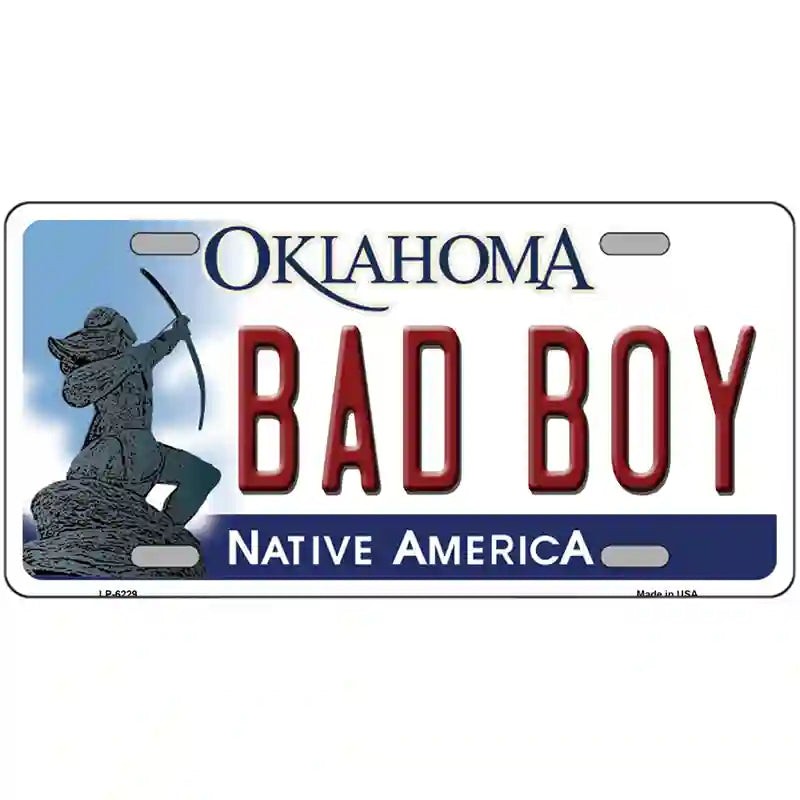 LLP-6229 24 X 12 in. Bad Boy Oklahoma Novelty Metal License Plate