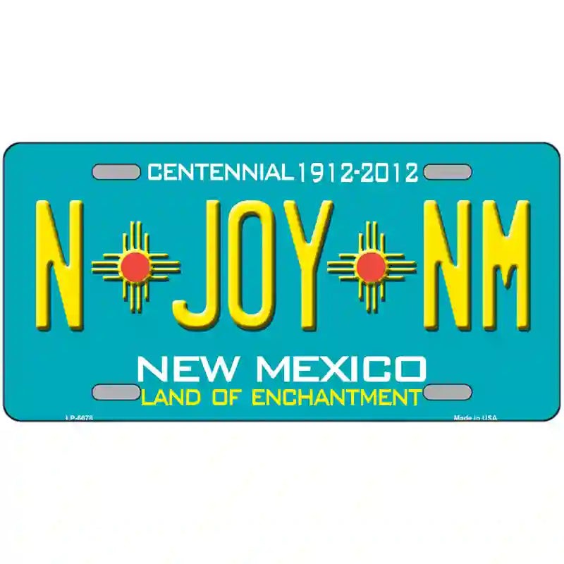 LLP-6678 24 X 12 in. N Joy NM   Mexico Novelty Metal License Plate