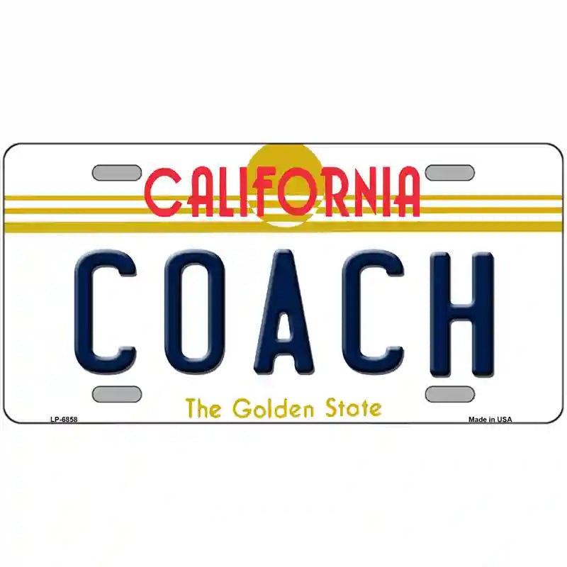 LLP-6858 24 X 12 in. Coach California Novelty Metal License Plate