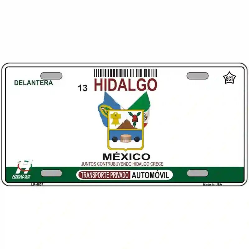 LLP-4807 24 X 12 in. Hidalgo Mexico Novelty Metal License Plate