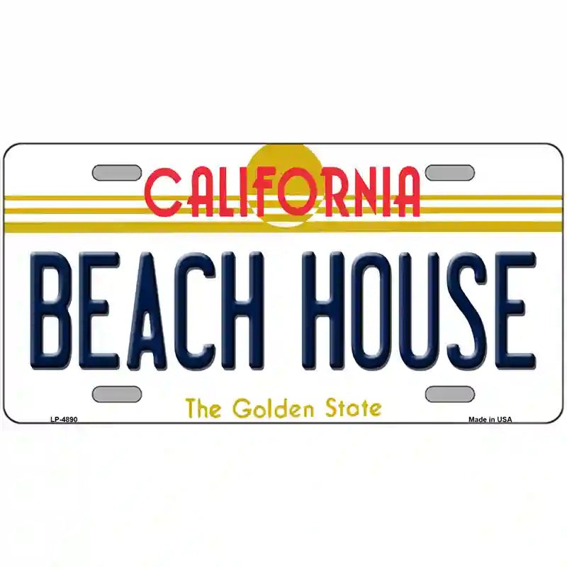 LLP-4890 24 X 12 in. Beach House California Novelty Metal License Plate