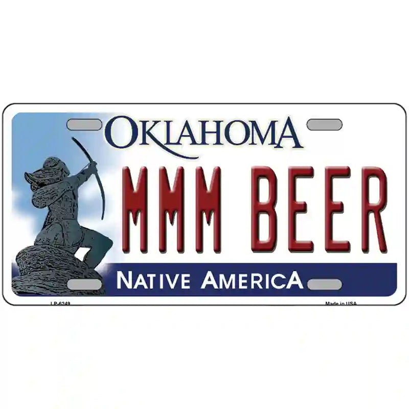 LLP-6249 24 X 12 in. MMM Beer Oklahoma Novelty Metal License Plate