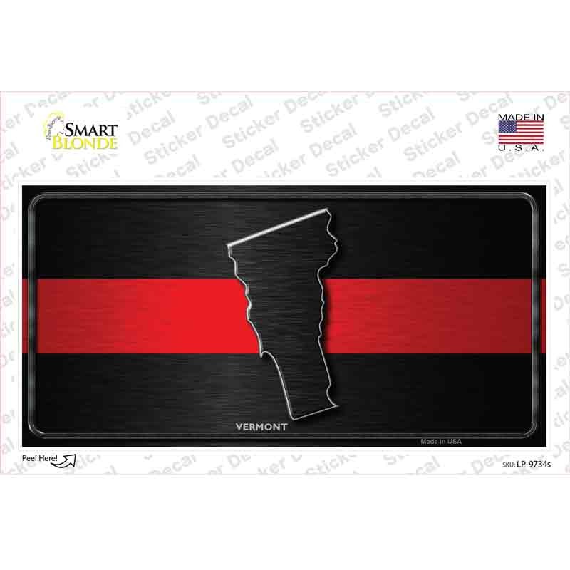 LP-9734s-M Vermont Thin Red Line Novelty Sticker Decal - Medium