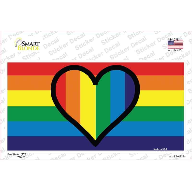 LP-4719s-M Rainbow Heart Novelty Sticker Decal - Medium
