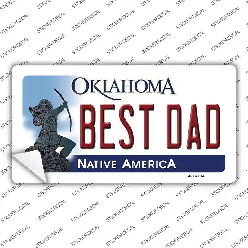 LP-6222s-L Best Dad Oklahoma Novelty Sticker Decal - Large