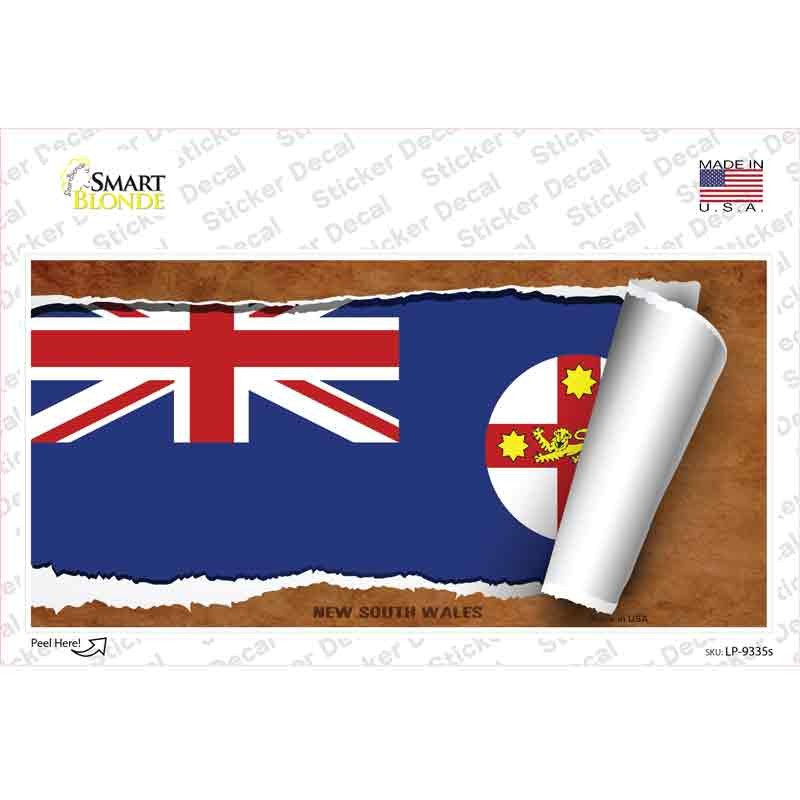 LP-9335s-M   South Wales Flag Scroll Novelty Sticker Decal - Medium