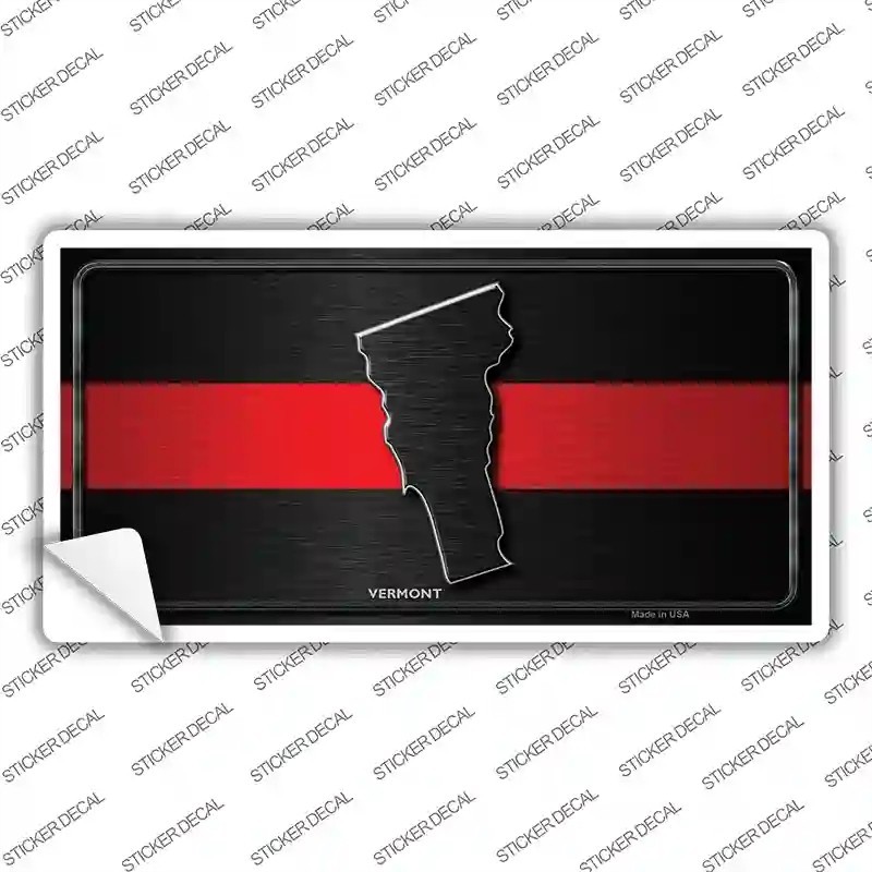 LP-9734s-L Vermont Thin Red Line Novelty Sticker Decal - Large