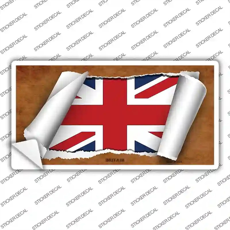 LP-9332s-L Britain Flag Scroll Novelty Sticker Decal - Large