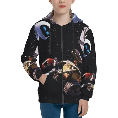 WALL E 5 Boys/Girls/Teens 3D Digital Print Full Zip Unisex Hooded Sweatshirt Long Sleeve Casual Drawstring Pullover Novelty Hoodies with Pocket X-Larg