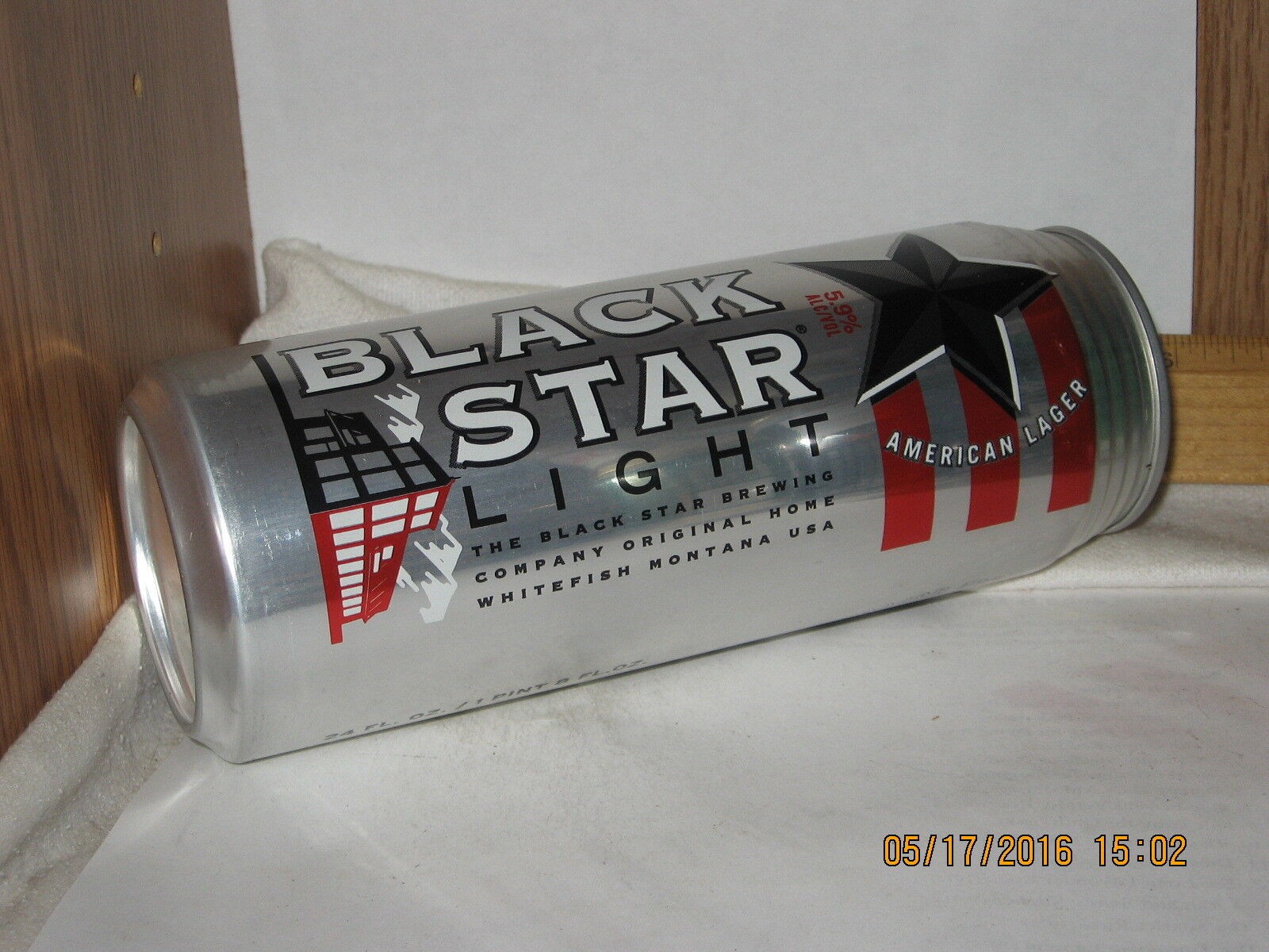 Black Star Light American Lager Whitefish MT Milwaukee WI 24 FL OZ Beer Can