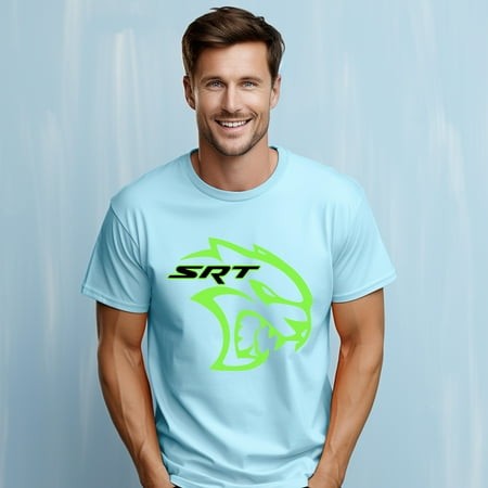 The Unisex Soft-style T-shirt  100% Cotton  Awesome Srt Hell Cat Dodge Shirt Green Men Gift Black Unisex T-Shirt up to 4XL