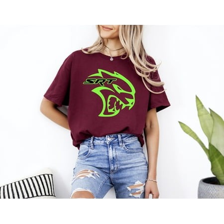 The Unisex Soft-style T-shirt  100% Cotton  Awesome Srt Hell Cat Dodge Shirt Green Men Gift Black Unisex T-Shirt up to 4XL