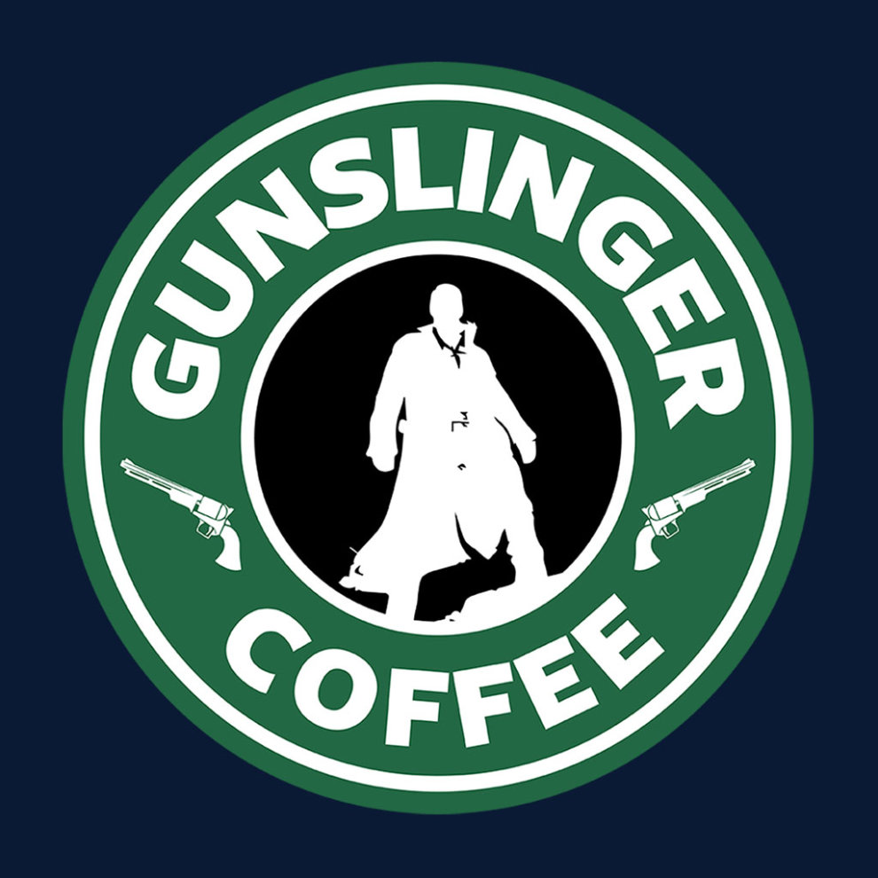(X-Large (12-13 Yrs), Navy Blue) Gunslinger Starbucks Coffee Dark Tower Kid's Hooded Sweatshirt thumbnail