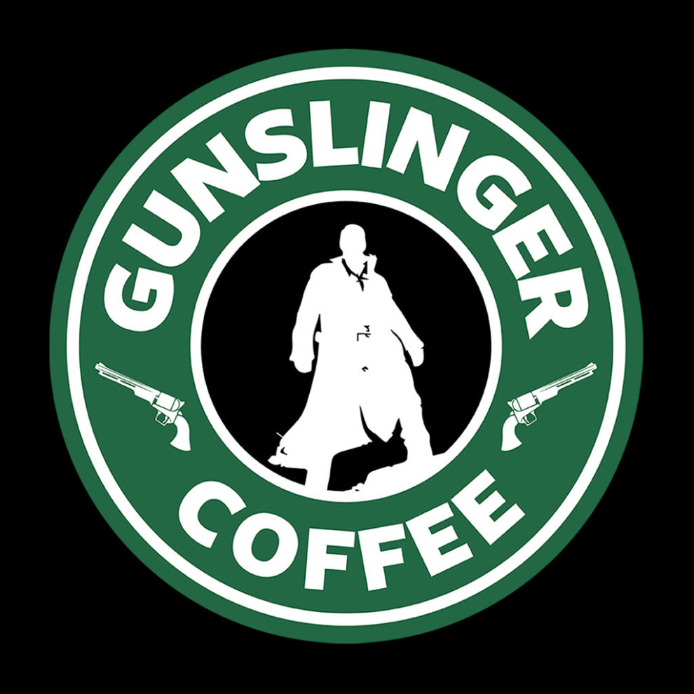 (X-Large (12-13 Yrs), Black/White) Gunslinger Starbucks Coffee Dark Tower Kid's Varsity Jacket thumbnail