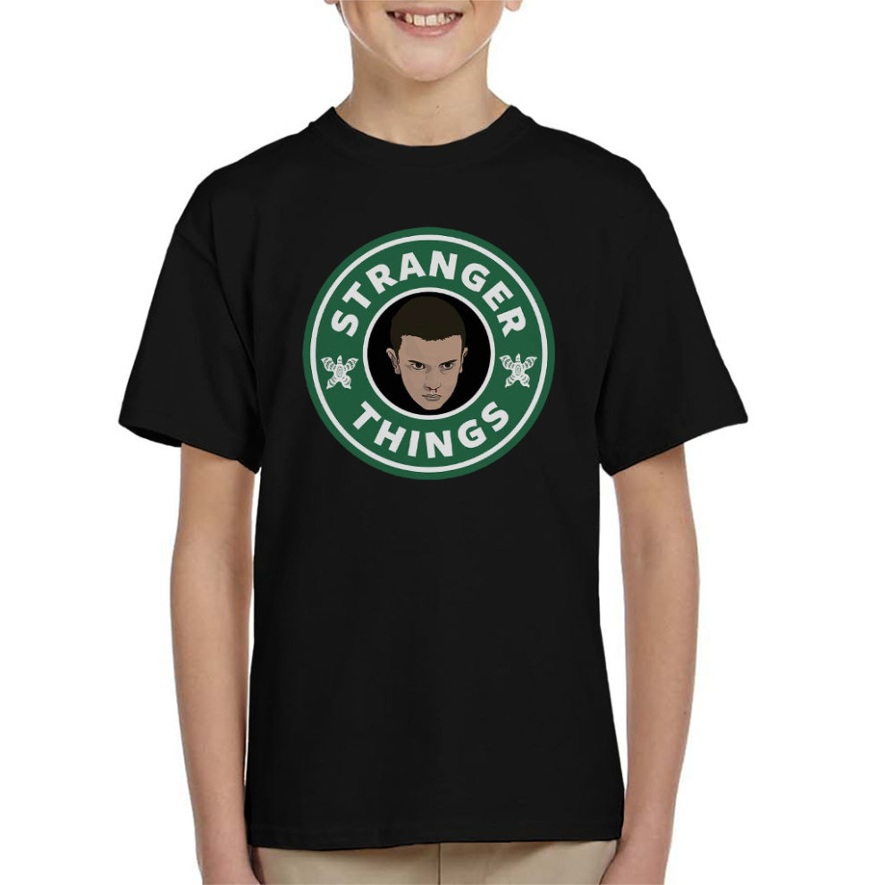 (X-Large (12-13 Yrs)) Stranger Things Eleven Starbucks Kid's T-Shirt