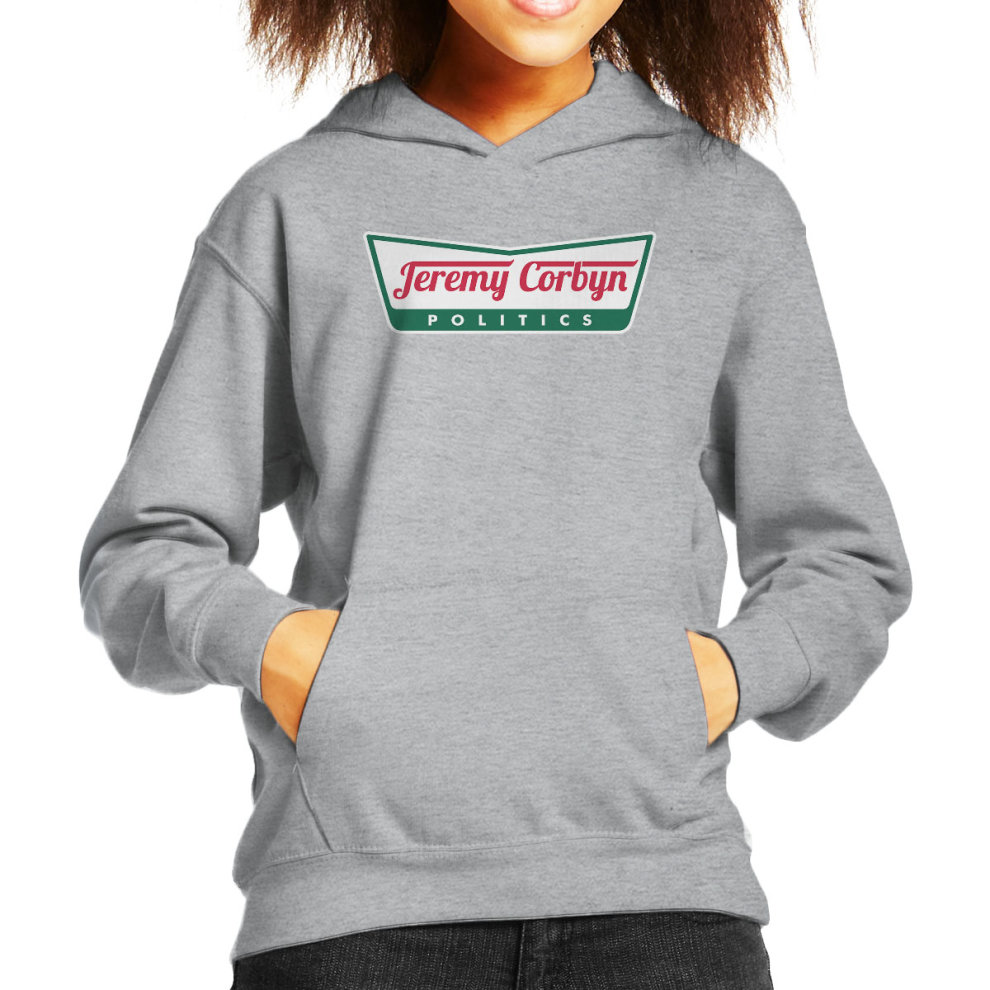(X-Large (12-13 Yrs)) Jeremy Corbyn Krispy Kreme Logo Kid's Hooded Sweatshirt