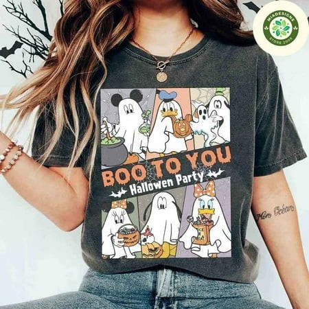 Mickey and Friends Ghost Boo to You Disney Halloween Shirt  Mickey S Not So Scary Halloween Party 2024  WDW Disneyland Family Halloween Trip