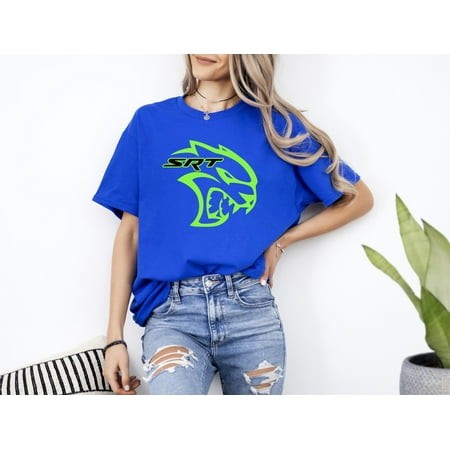 The Unisex Soft-style T-shirt  100% Cotton  Awesome Srt Hell Cat Dodge Shirt Green Men Gift Black Unisex T-Shirt up to 4XL