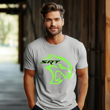 The Unisex Soft-style T-shirt  100% Cotton  Awesome Srt Hell Cat Dodge Shirt Green Men Gift Black Unisex T-Shirt up to 4XL
