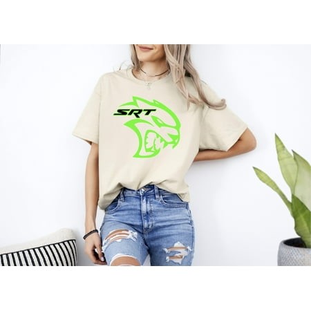 The Unisex Soft-style T-shirt  100% Cotton  Awesome Srt Hell Cat Dodge Shirt Green Men Gift Black Unisex T-Shirt up to 4XL