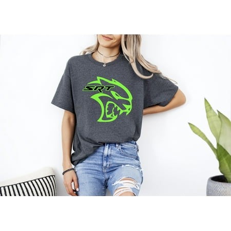 The Unisex Soft-style T-shirt  100% Cotton  Awesome Srt Hell Cat Dodge Shirt Green Men Gift Black Unisex T-Shirt up to 4XL