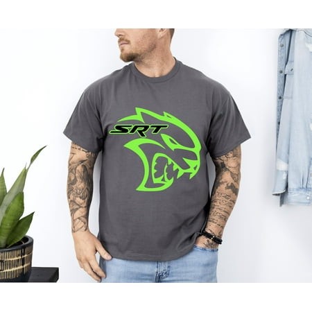 The Unisex Soft-style T-shirt  100% Cotton  Awesome Srt Hell Cat Dodge Shirt Green Men Gift Black Unisex T-Shirt up to 4XL
