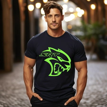 The Unisex Soft-style T-shirt  100% Cotton  Awesome Srt Hell Cat Dodge Shirt Green Men Gift Black Unisex T-Shirt up to 4XL