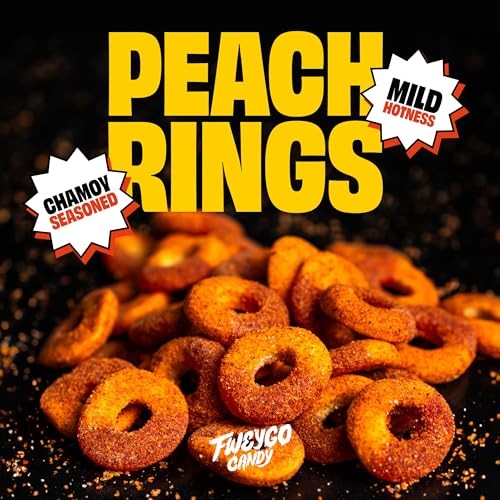 Fweygo Chamoy Candy Peach Rings, Authentic Mexican Candy, TikTok Candy, Chamoy Gummy Candy, Tajin Candy with a Perfect Balance of Sweet & Spicy, 5 Oz thumbnail