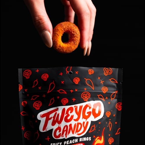 Fweygo Chamoy Candy Peach Rings, Authentic Mexican Candy, TikTok Candy, Chamoy Gummy Candy, Tajin Candy with a Perfect Balance of Sweet & Spicy, 5 Oz thumbnail