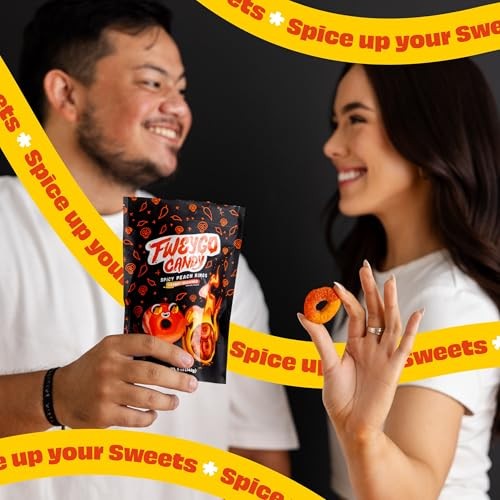 Fweygo Chamoy Candy Peach Rings, Authentic Mexican Candy, TikTok Candy, Chamoy Gummy Candy, Tajin Candy with a Perfect Balance of Sweet & Spicy, 5 Oz thumbnail