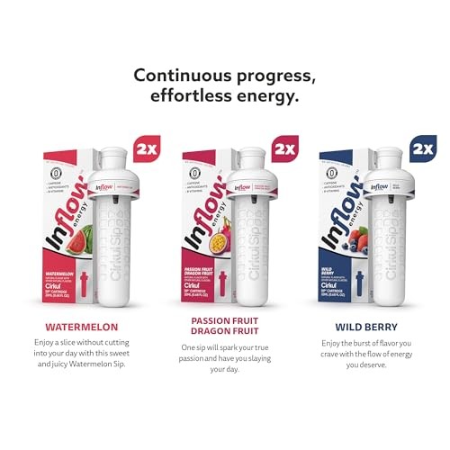 Cirkul Inflow Energy Flavor Cartridge Variety Pack  Drink Mix  6-Pack (2 Passion Fruit Dragon Fruit  2 Wild Berry  & 2 Watermelon) thumbnail
