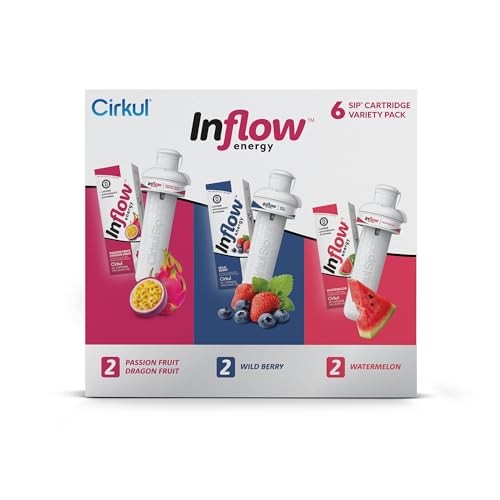 Cirkul Inflow Energy Flavor Cartridge Variety Pack  Drink Mix  6-Pack (2 Passion Fruit Dragon Fruit  2 Wild Berry  & 2 Watermelon) thumbnail