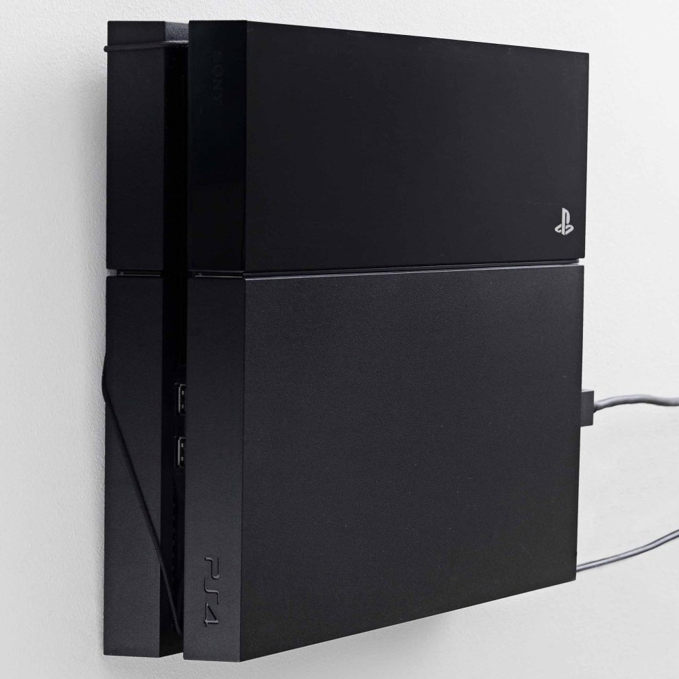 FLOATING GRIP PS4 Original, PlayStation 4, Vertical Wire Wall Mount (Black), Patent Pending and Proprietary Design, Made in Denmark