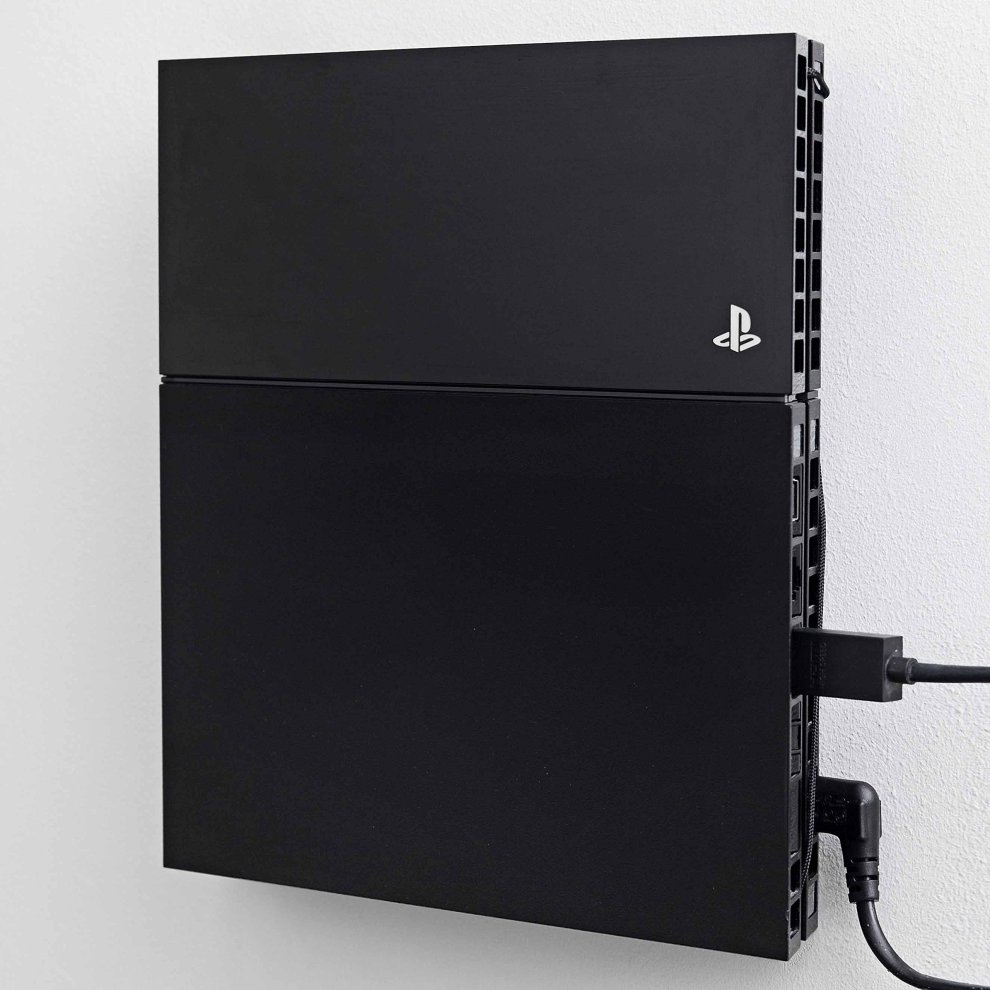 FLOATING GRIP PS4 Original, PlayStation 4, Vertical Wire Wall Mount (Black), Patent Pending and Proprietary Design, Made in Denmark thumbnail