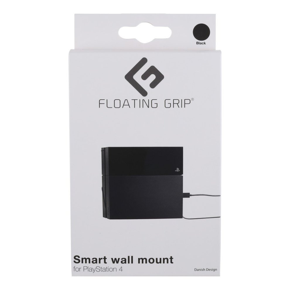 FLOATING GRIP PS4 Original, PlayStation 4, Vertical Wire Wall Mount (Black), Patent Pending and Proprietary Design, Made in Denmark thumbnail