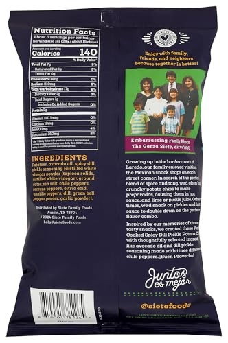 Siete Spicy Dill Pickle Kettle Cooked Potato Chips - 5.5oz thumbnail