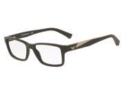 Emporio Armani EA3087 Plastic Eyeglasses, 5509 MATTE BROWN (BROWN)