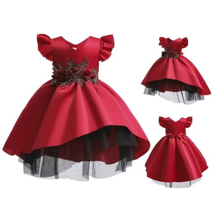 MKHSQHDG Dresses for Girls 14-16 Years Old Girls Holiday Dresses Size 10-12 Plaid Girls Dress New Children S Clothing Girl Flower Girl Dress Dress Chi