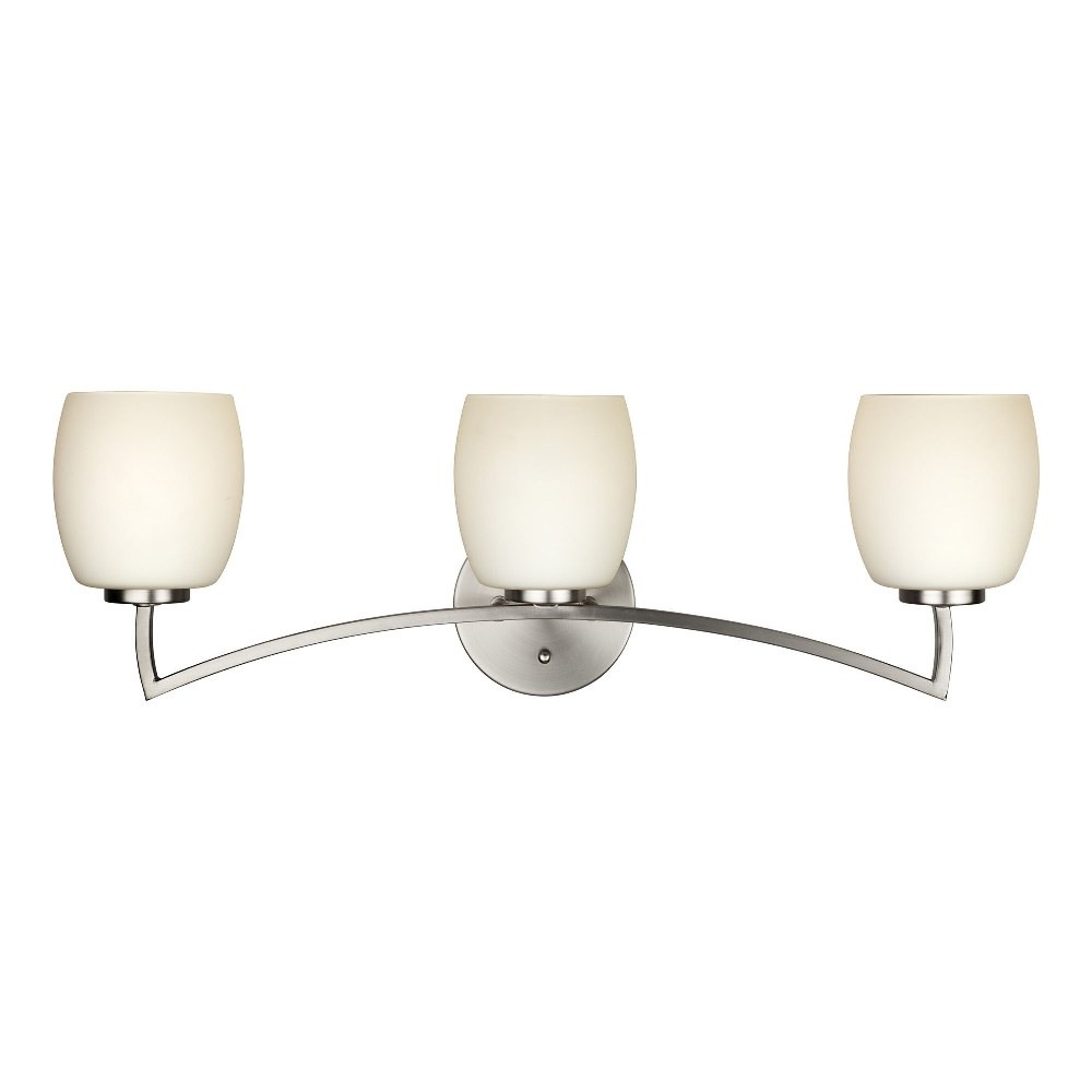 5588-03-55-Forte Lighting-24 Inch Three Light Bath Bar  Brushed Nickel Finish with White Glass