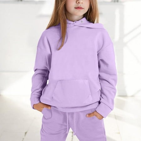 ITNHFP Valentines Day Outfit Baby Girl Child Toddler Boys Girls Long Sleeve Solid Warm Hoodie Pullover Tops Pants Kids Outfits Sweat Suit 2564