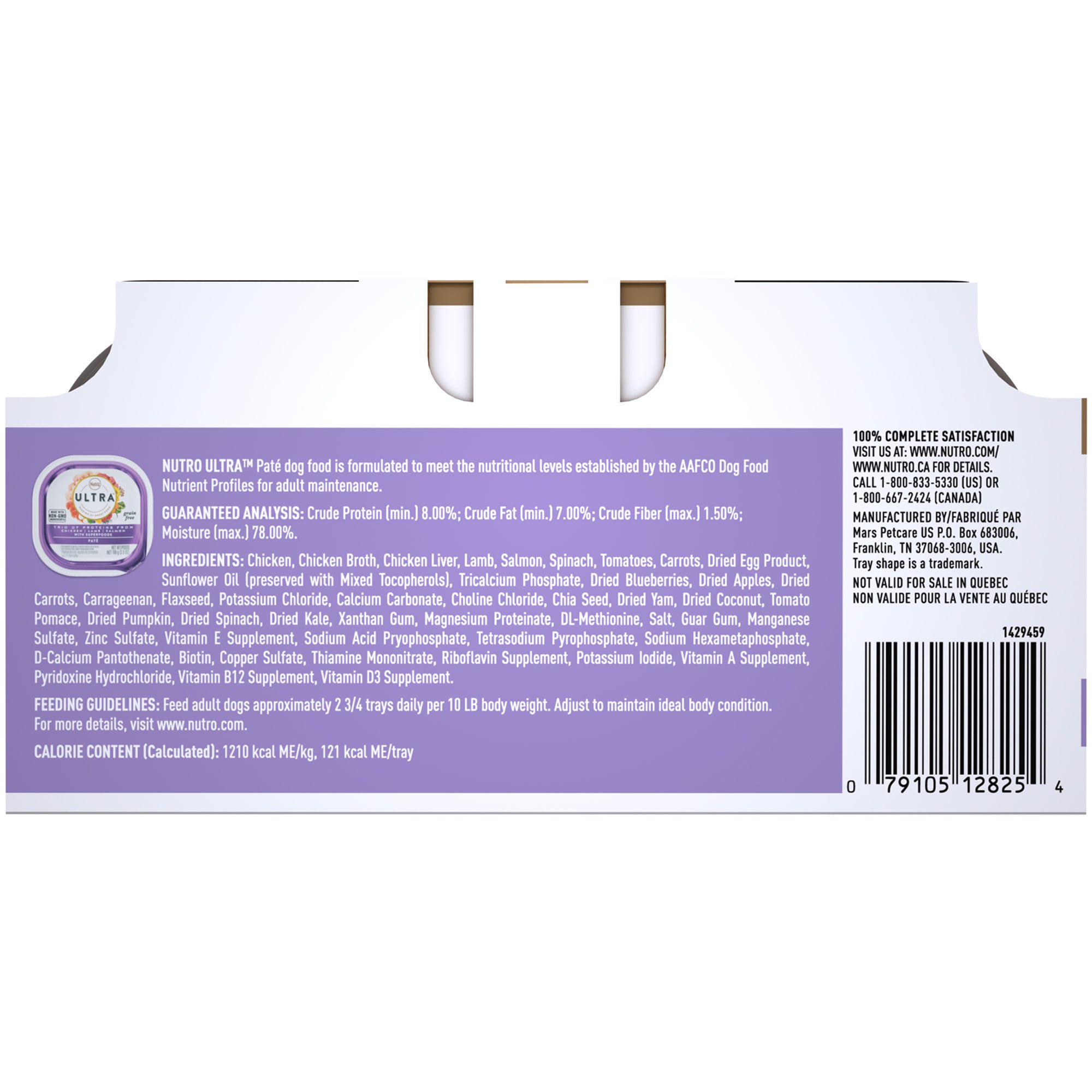 Nutro Ultra Adult Pate Trio of Proteins Chicken  Lamb & Whitefish Wet Dog Food  (24) 3.5 Oz Trays thumbnail