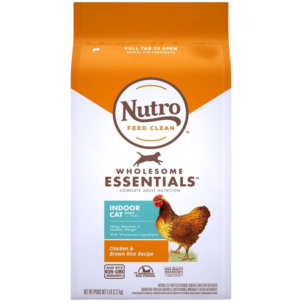 Nutro Wholesome Essentials Indoor Dry Cat Food  Chicken & Brown Rice Recipe  5 Lbs