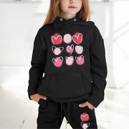 ITNHFP Toddler Girl Outfits Children Kids Boys and Girls Long Sleeve Letter Printed Lightweight Hoodie Sweatshirts and Long Pants Set Outfit 2723