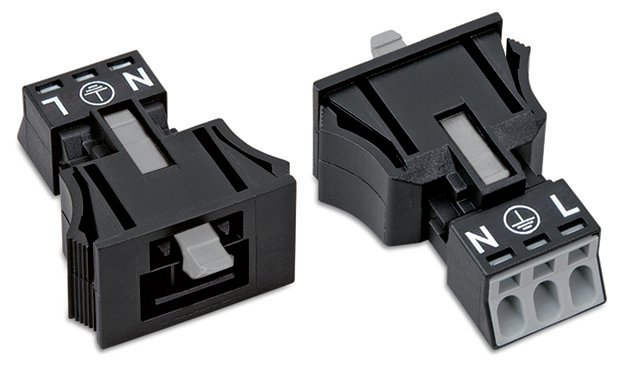 WAGO 890-713 3 Pole 16A 4.4mm Plug Snap in Black