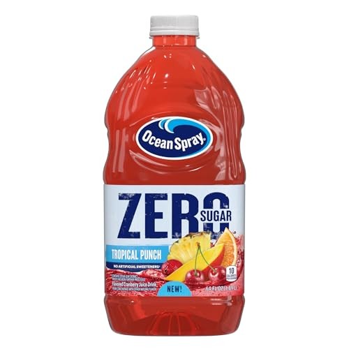 Ocean Spray ZERO Sugar Tropical Punch Juice Drink, Tropical Punch Juice Drink Sweetened with Stevia, 64 Fl Oz Bottle (Pack of 1)