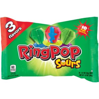 Topps Sour Ring Pops Candy 10ct