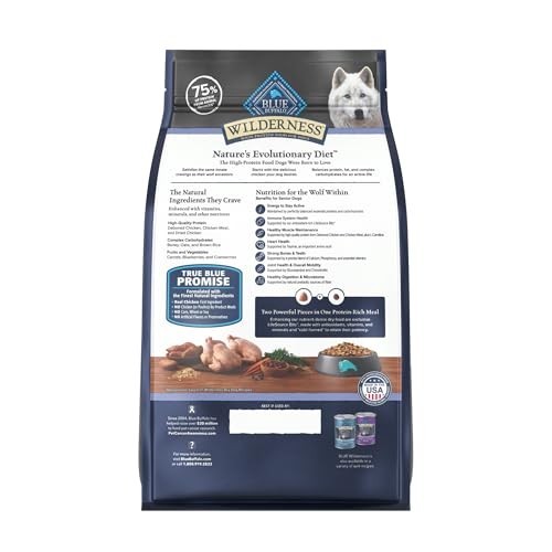 Blue Buffalo Wilderness High Protein Senior Dry Dog Food  Chicken  4.5lb Bag thumbnail