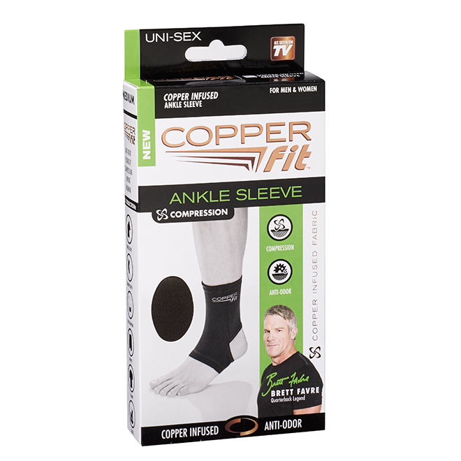 Copper Fit Manchon De Compression Pour Cheville, Imprégné De Cuivre, G 9306