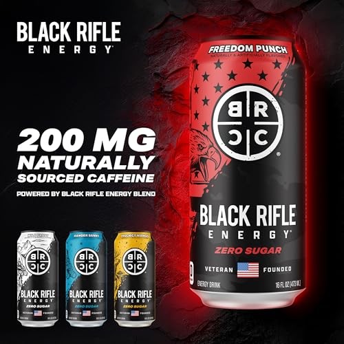 Black Rifle Energy Freedom Punch Zero Sugar Energy Drink, 200mg Caffeine, 16 Fl Oz Can (Pack of 12) thumbnail